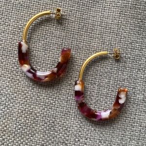 Madewell Half Hoop Resin Earring NWOT